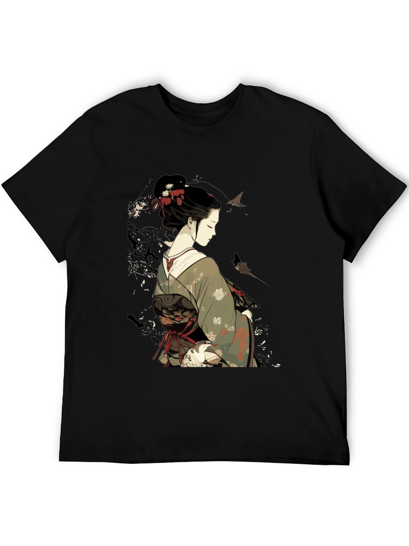 Geisha Graphic Black Tee