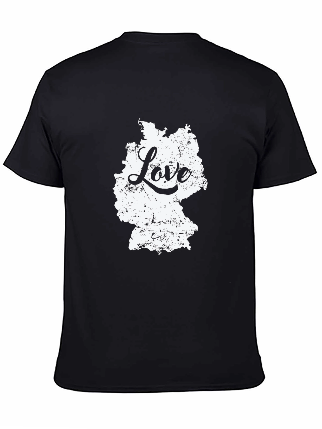 Love Germany Map Graphic Tee - Black Cotton T-Shirt