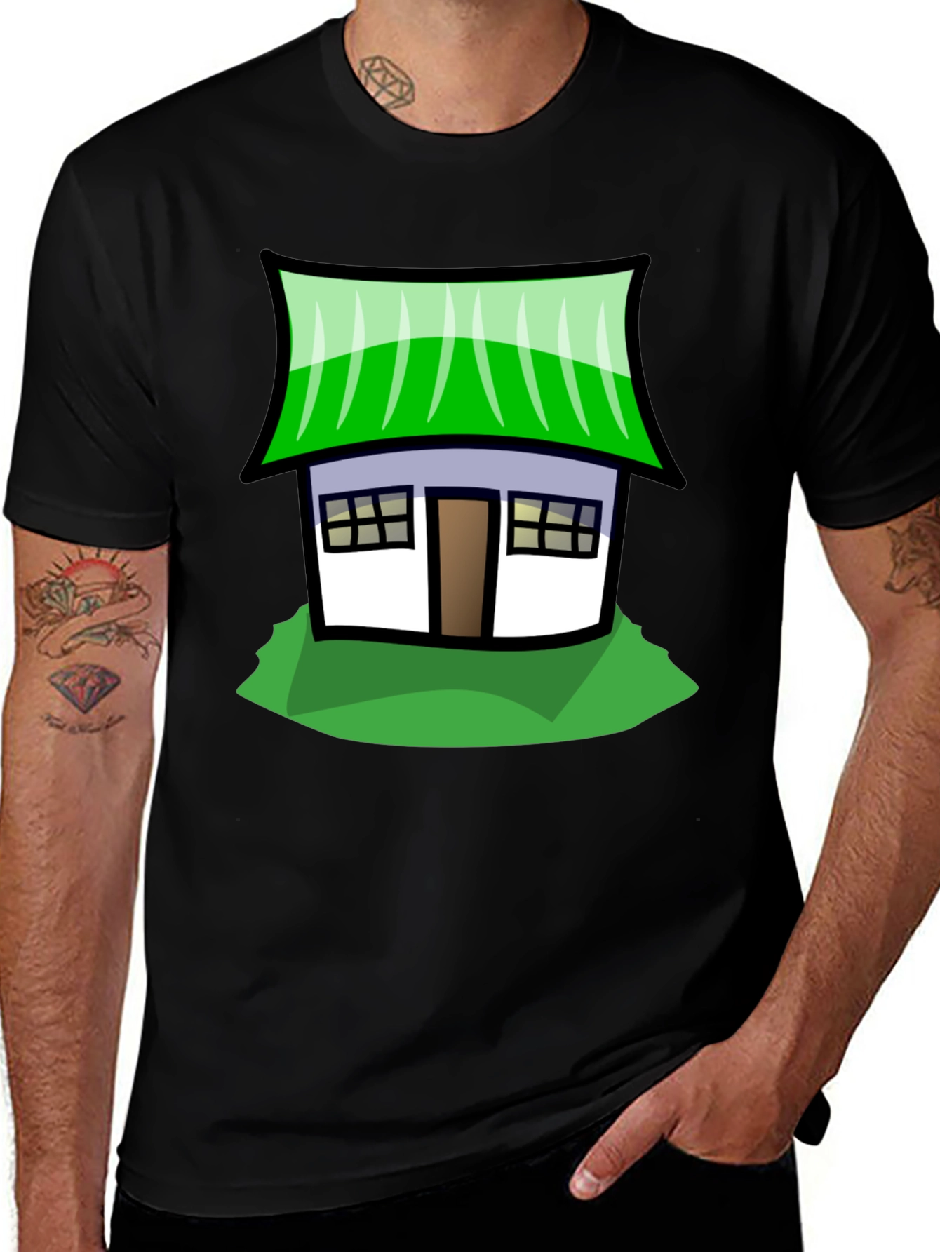 Whimsical House Graphic Tee - Soft Cotton Comfort