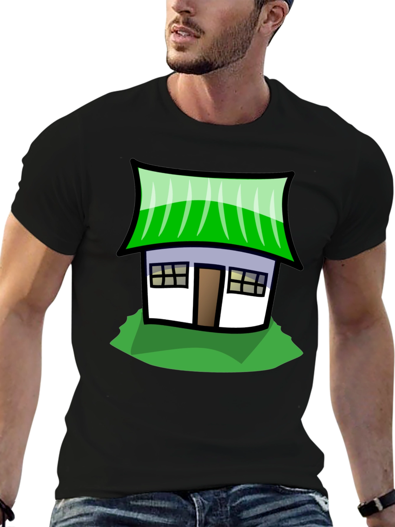 Whimsical House Graphic Tee - Soft Cotton Comfort