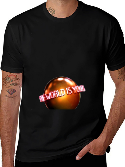 The World Is Yours Graphic Tee - Premium Black Cotton