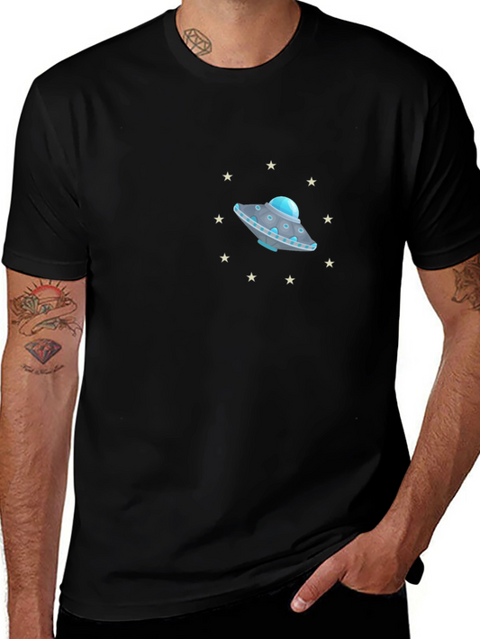 UFO Graphic T-Shirt - Black Crew Neck