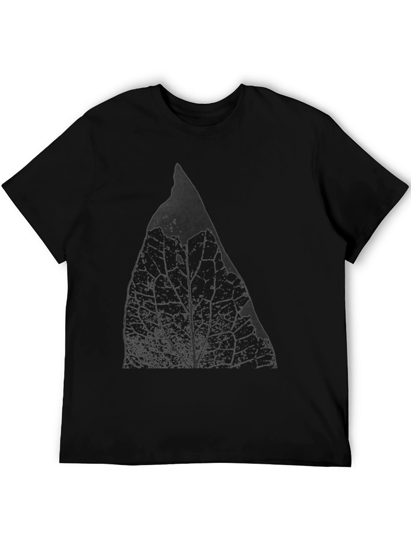 Leaf Print Black T-Shirt - Stylish Casual Wear