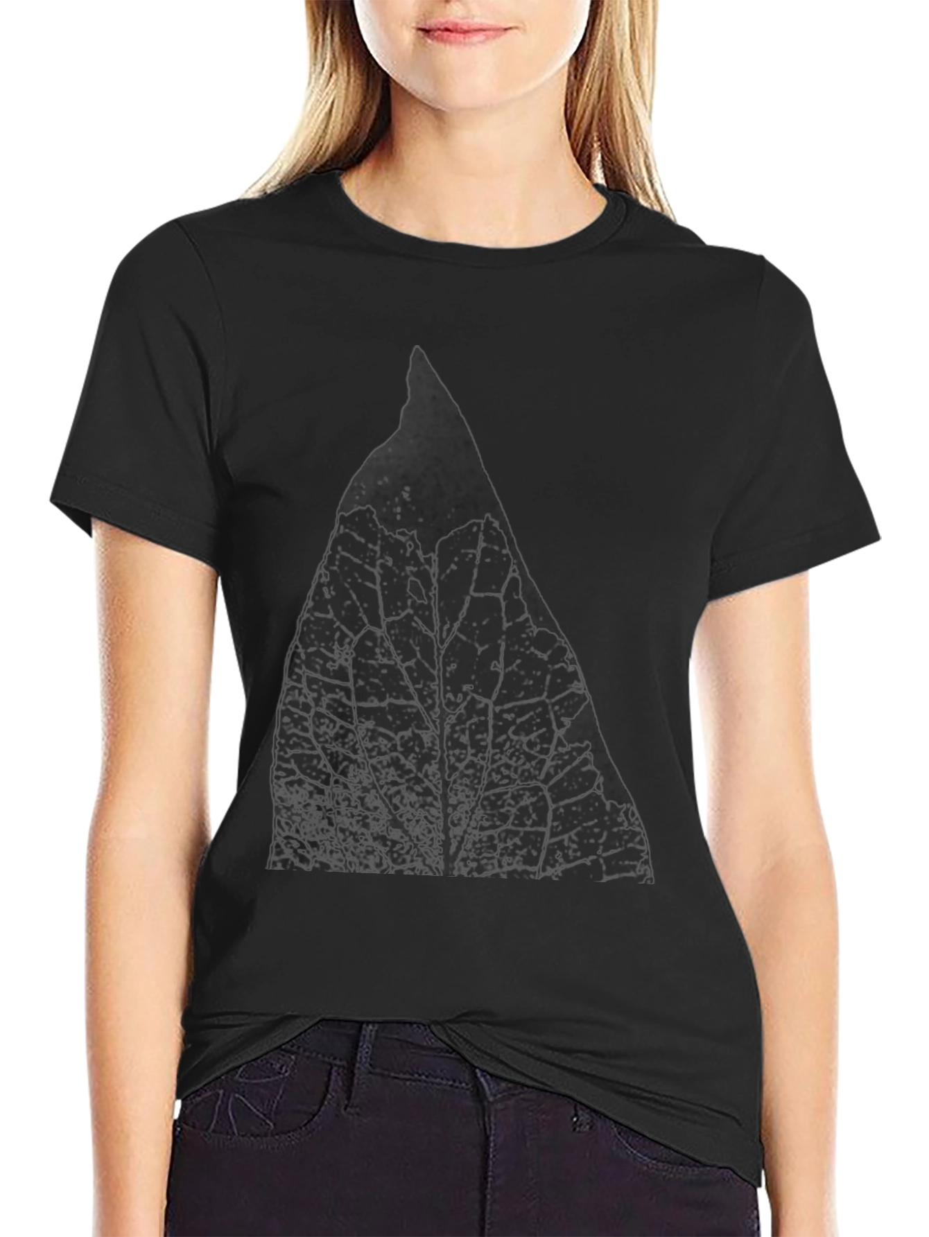 Leaf Print Black T-Shirt - Stylish Casual Wear