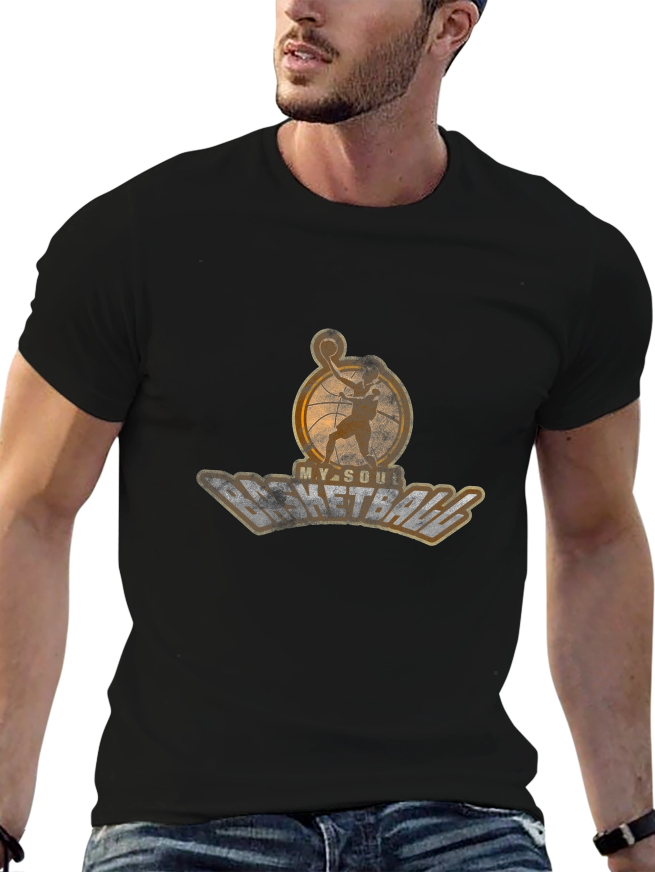 My Soul Basketball Graphic T-Shirt - Black