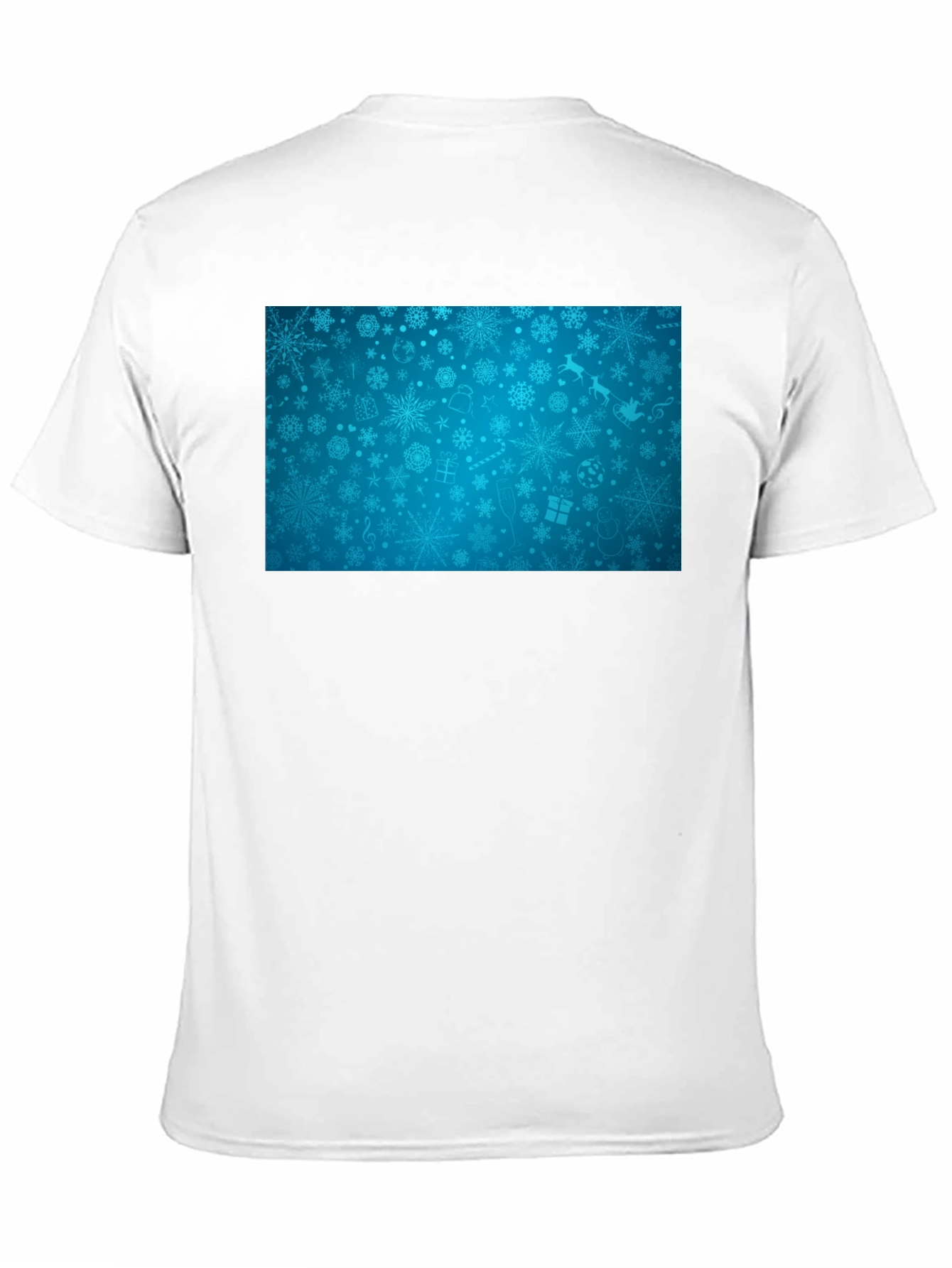 Festive Snowflake Pattern Black T-Shirt