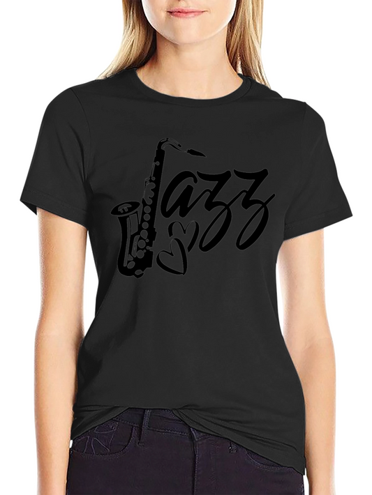 Jazz Saxophone Black T-Shirt
