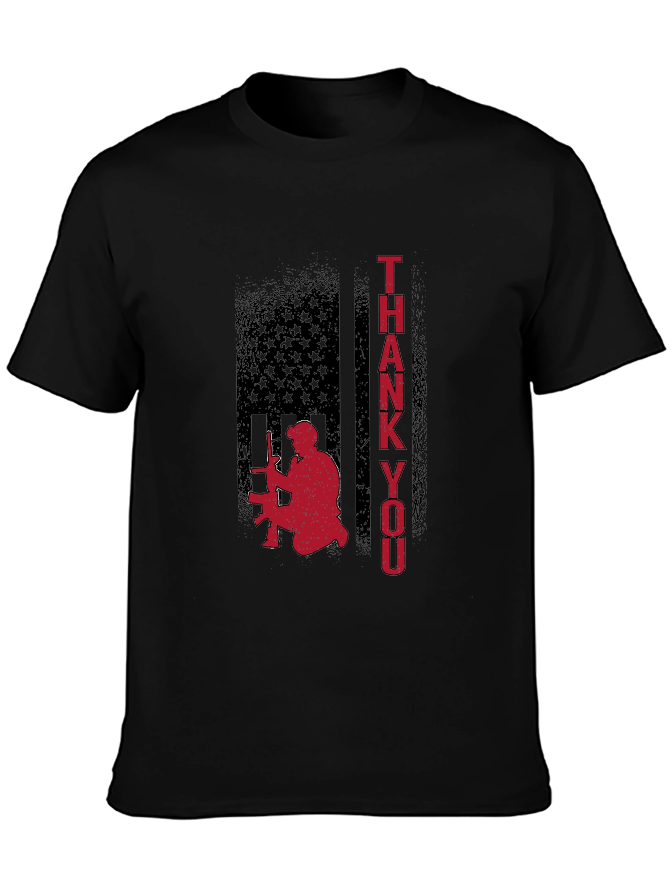 Patriotic American Flag Thank You Graphic Tee
