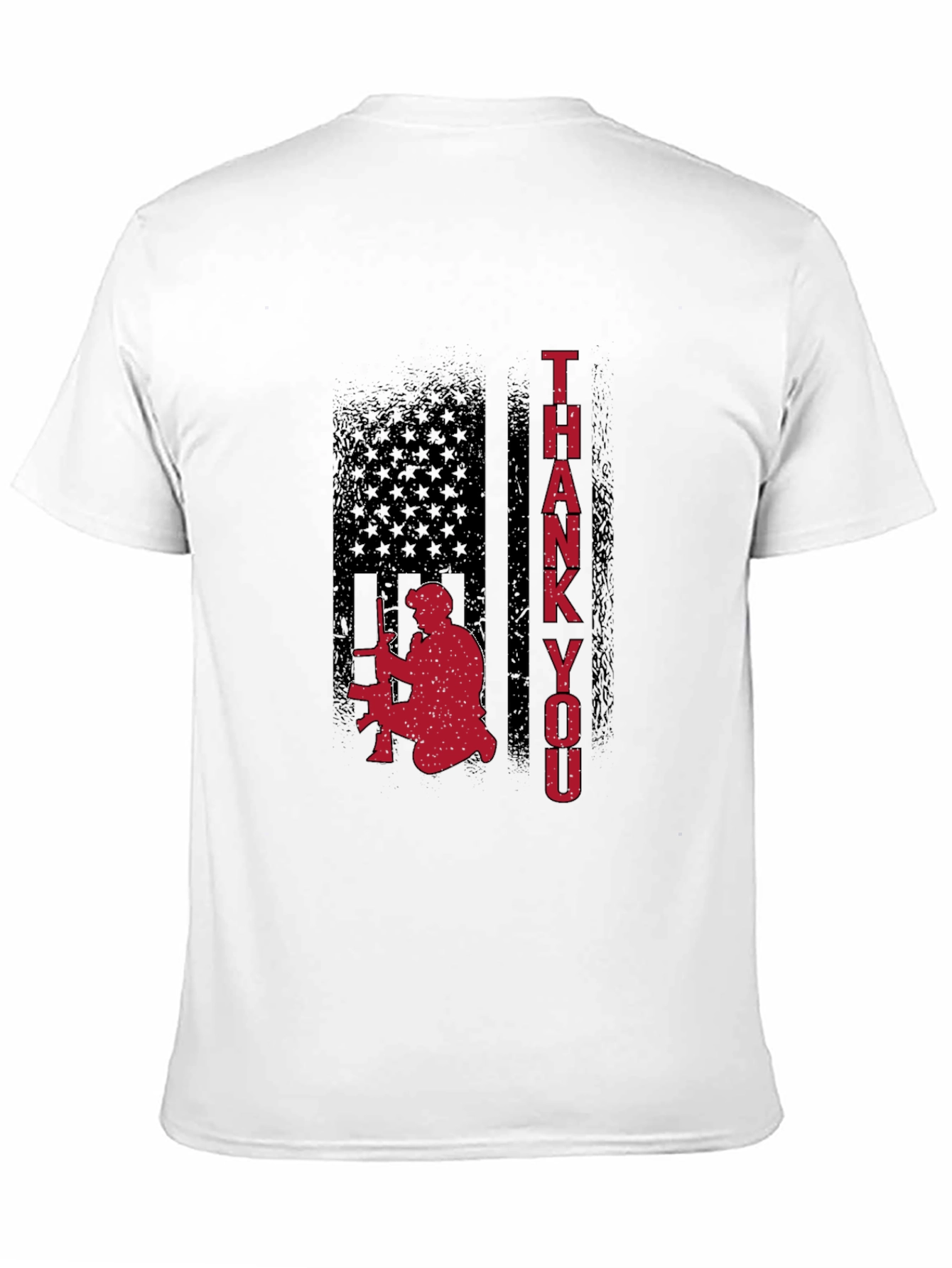 Patriotic American Flag Thank You Graphic Tee