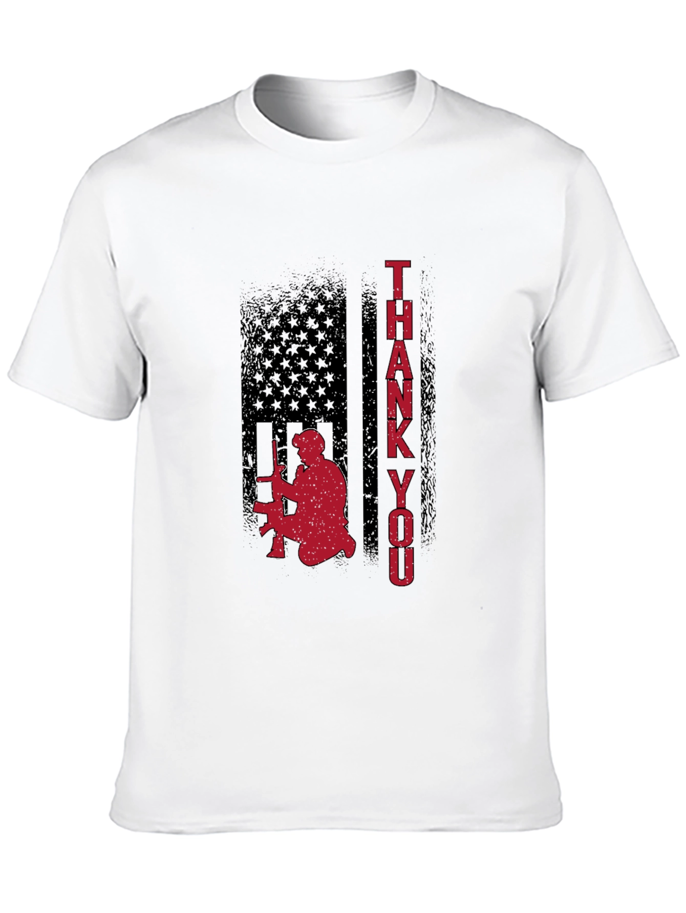 Patriotic American Flag Thank You Graphic Tee
