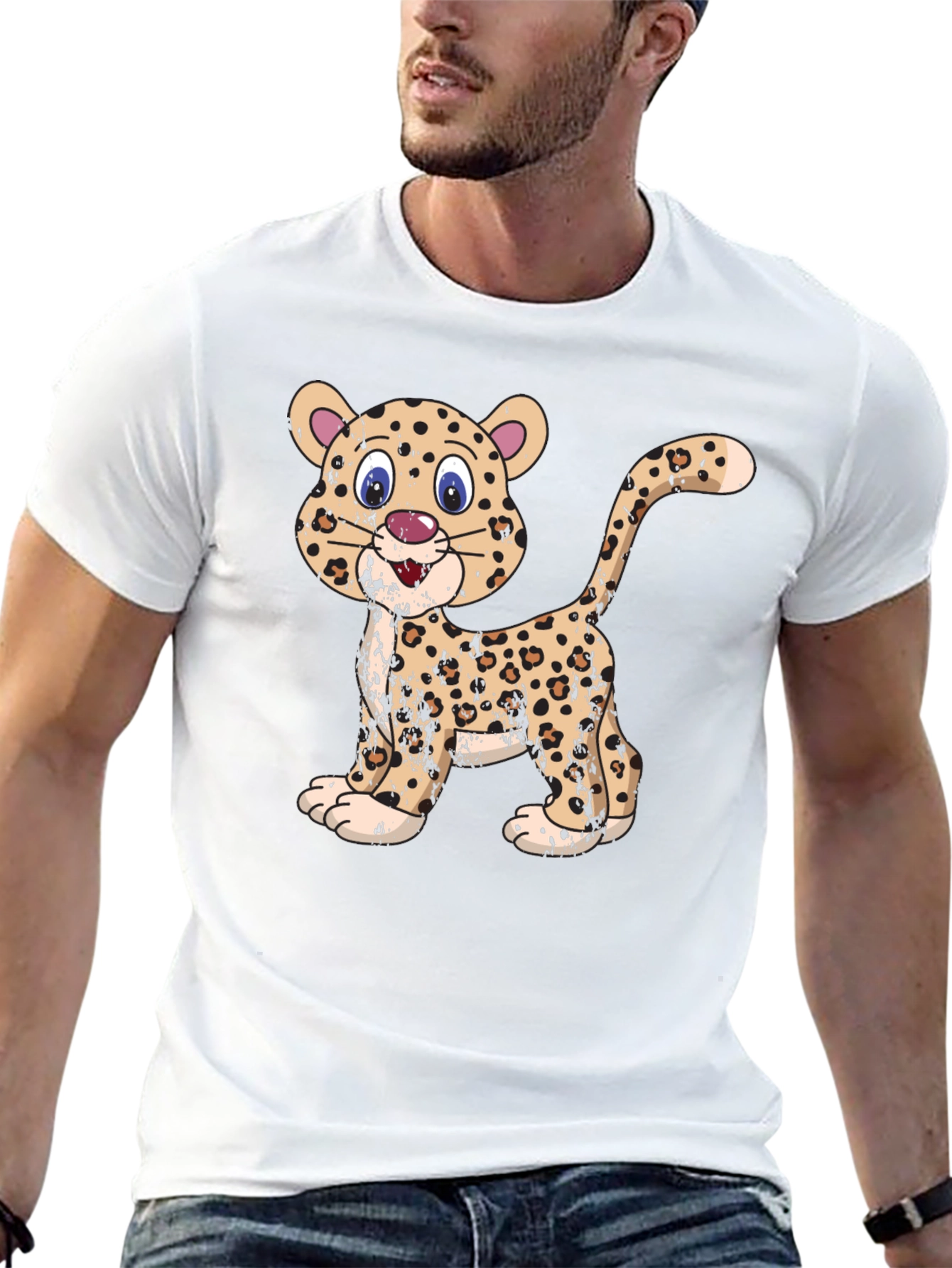 Leopard Graphic Black T-Shirt