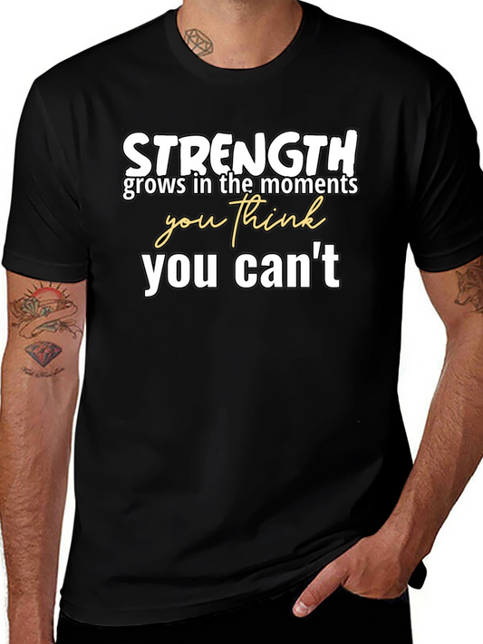 Strength Motivational Graphic Tee - Black