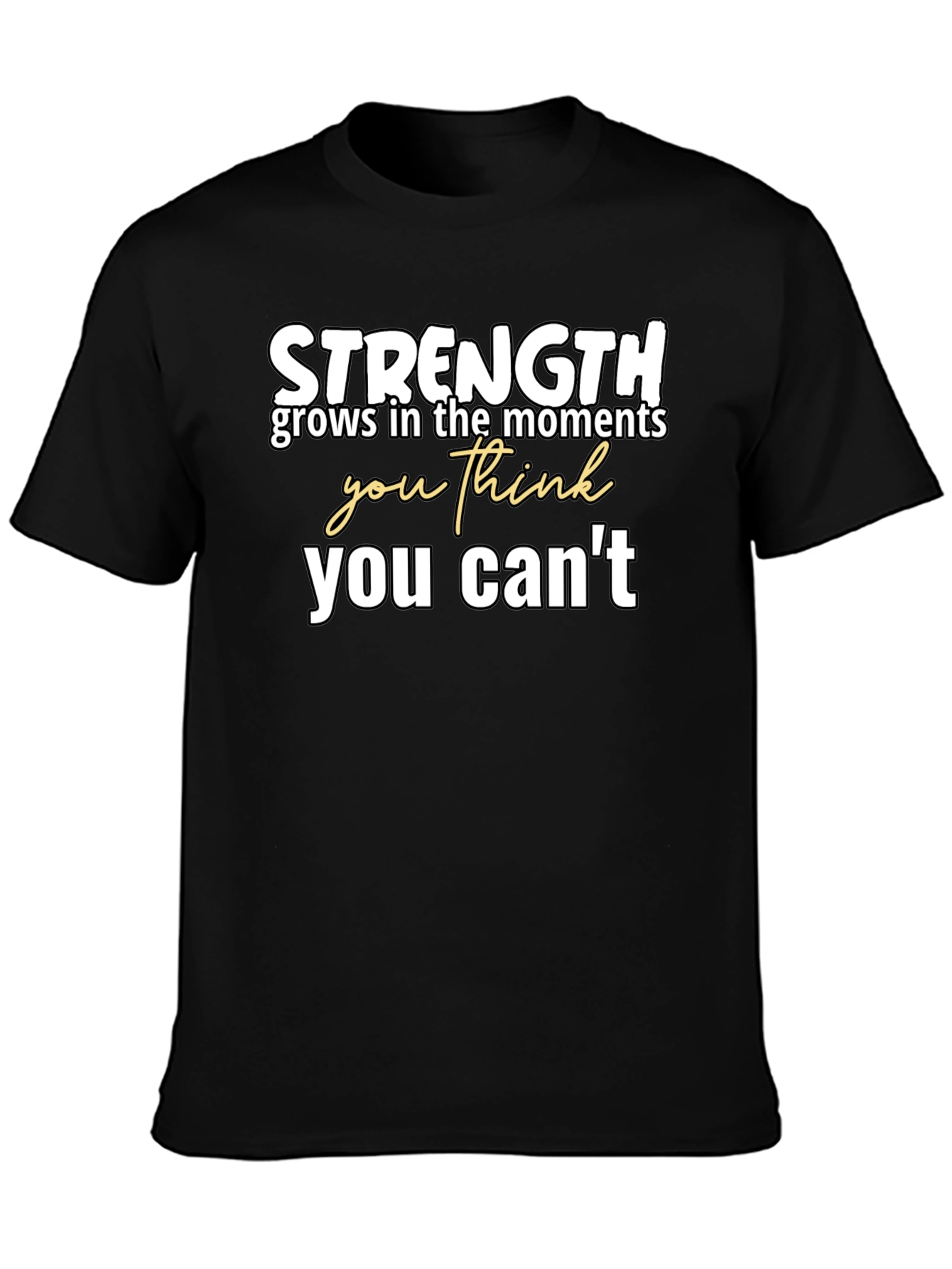 Strength Motivational Graphic Tee - Black