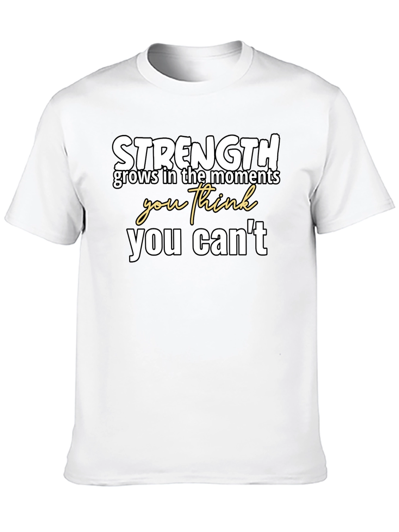 Strength Motivational Graphic Tee - Black