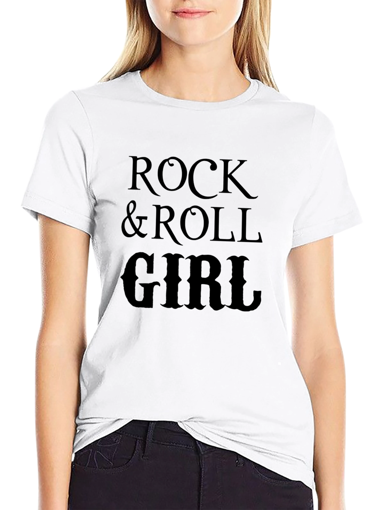 Rock & Roll Girl Black Graphic Tee