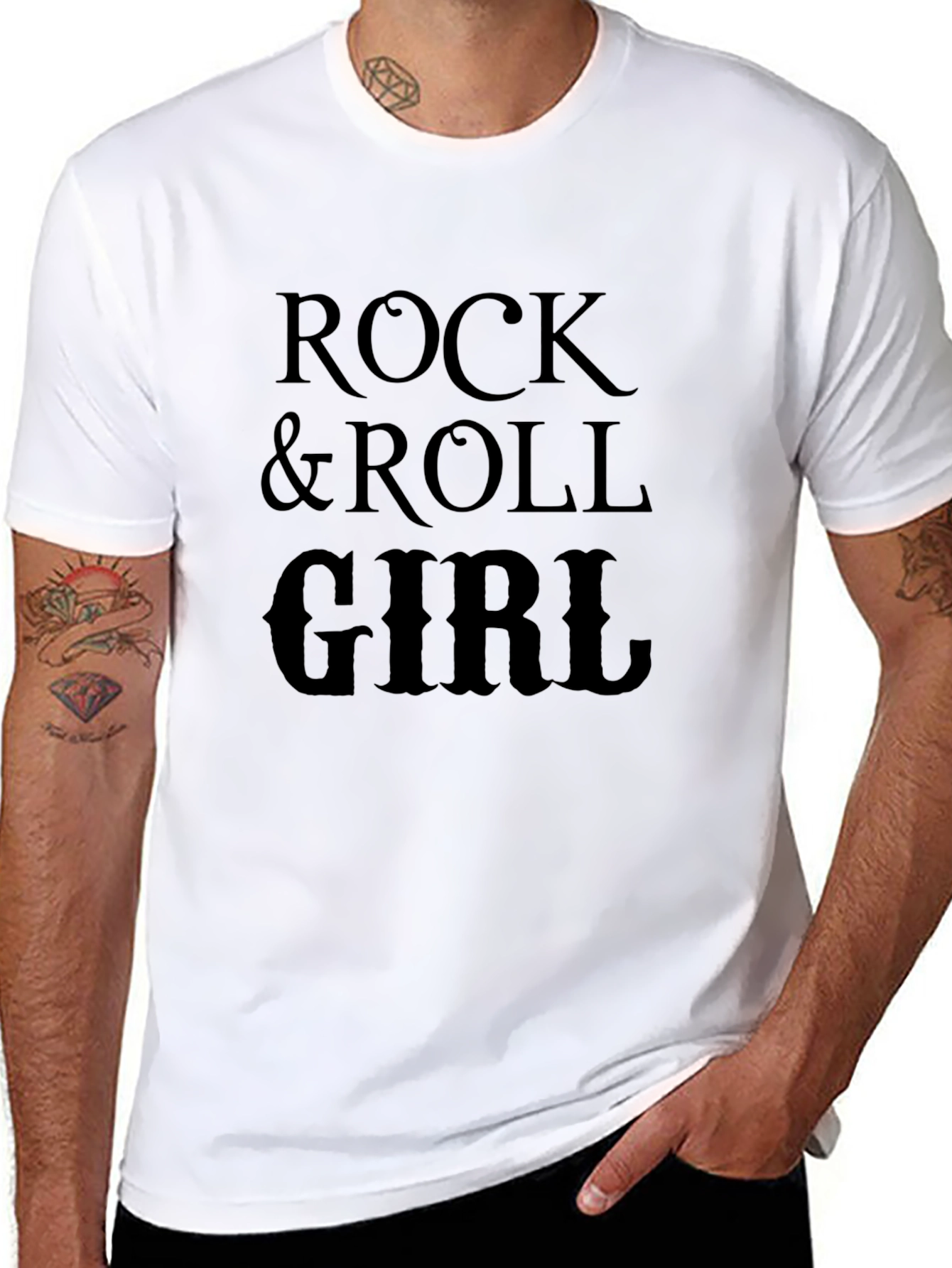 Rock & Roll Girl Black Graphic Tee