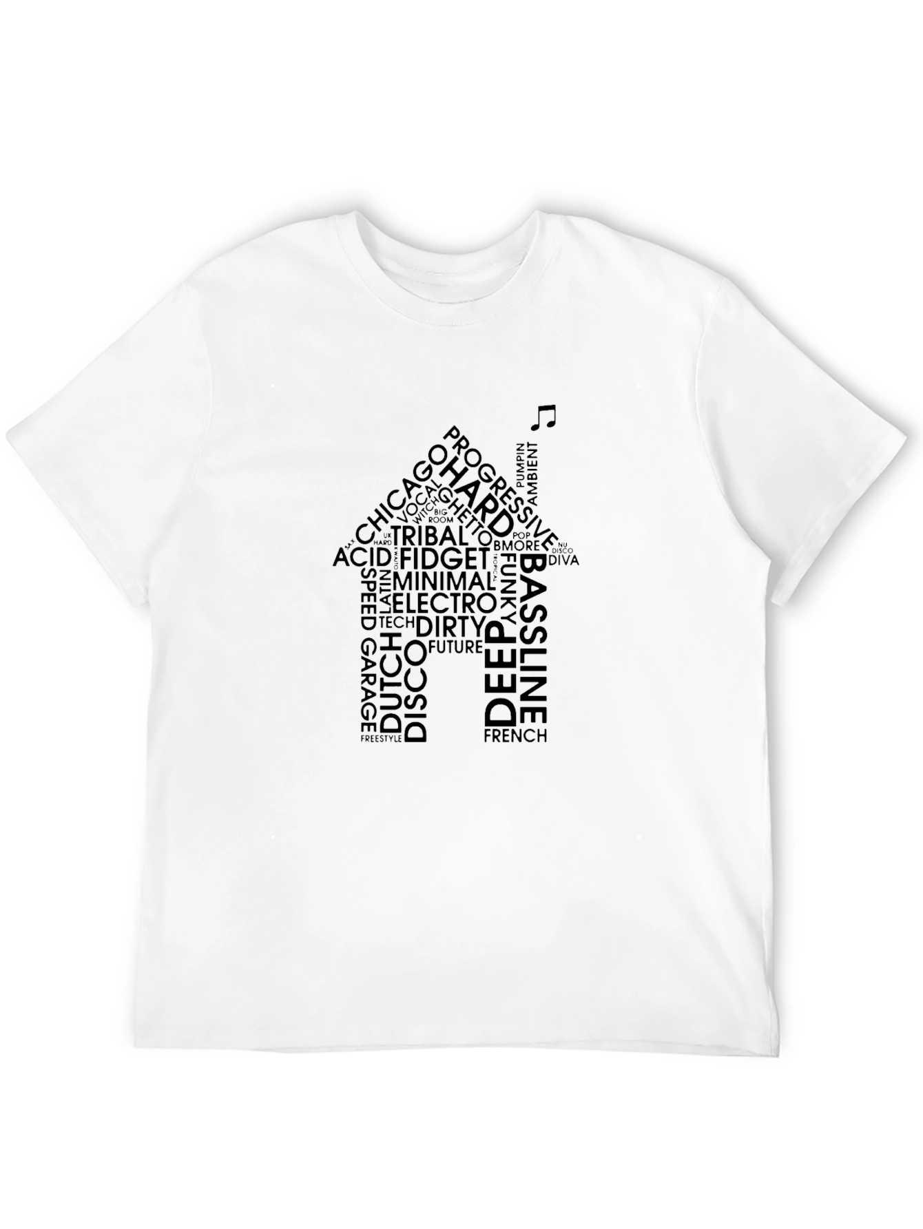 House Music Word Art Graphic T-Shirt