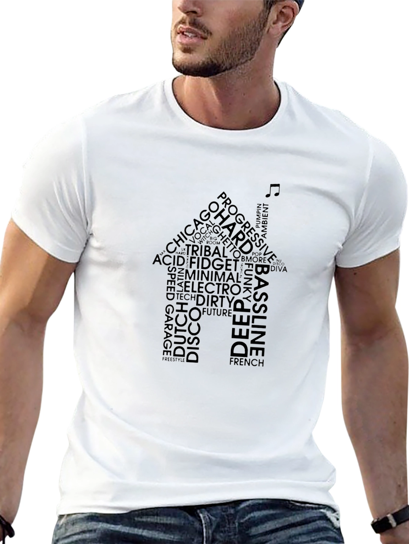 House Music Word Art Graphic T-Shirt