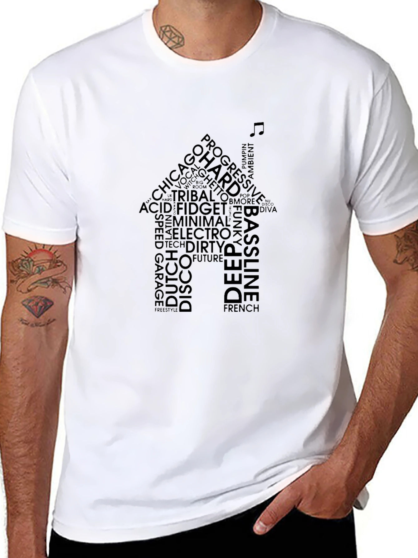 House Music Word Art Graphic T-Shirt