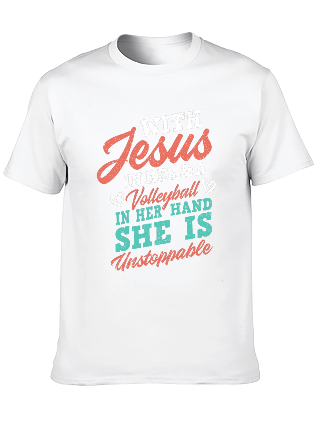 With Jesus Volleyball T-Shirt