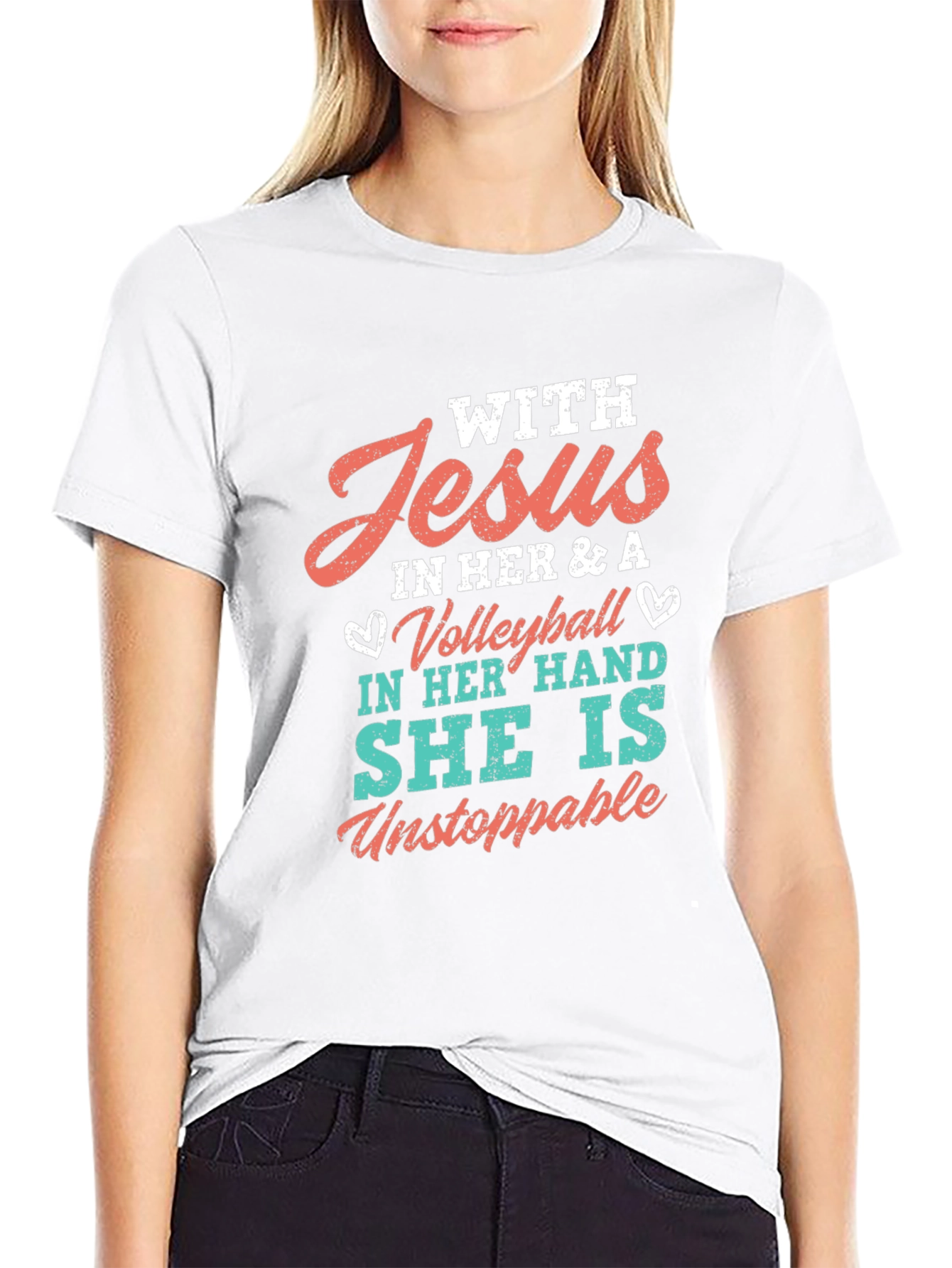 With Jesus Volleyball T-Shirt