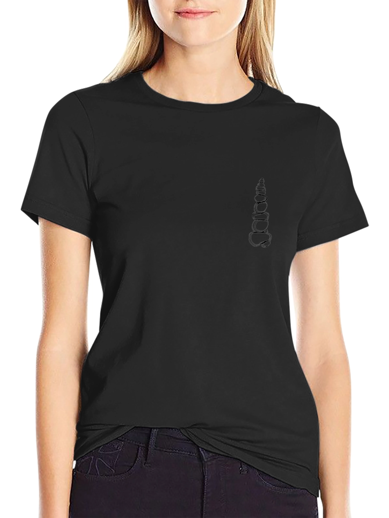 Mens Black Crew Neck Short Sleeve T-Shirt