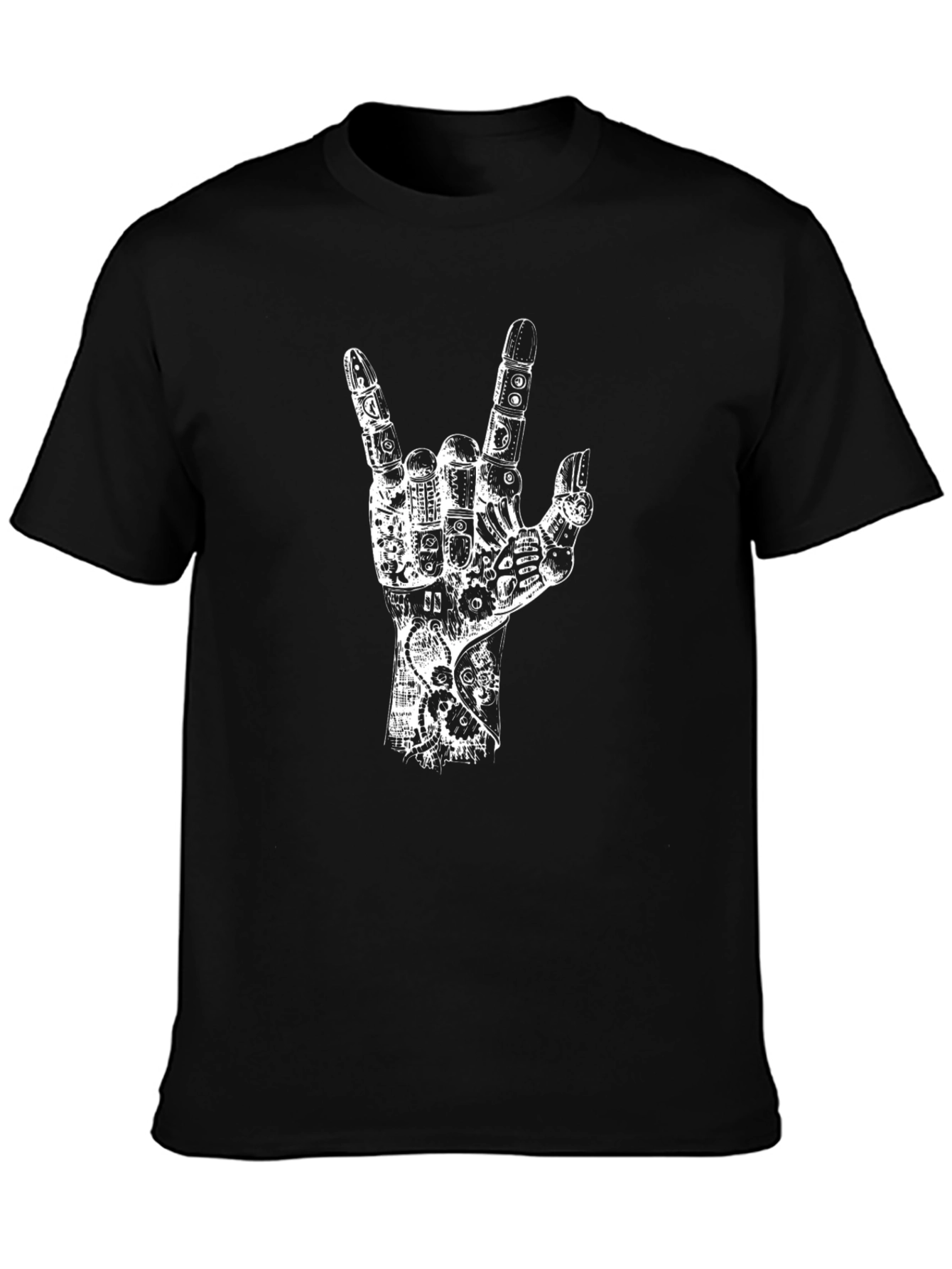 Steampunk Rock On Hand Graphic T-Shirt