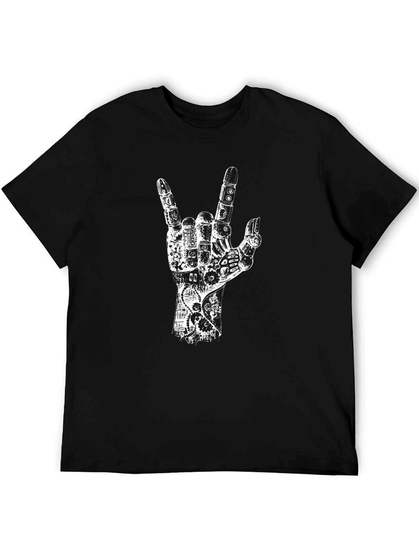 Steampunk Rock On Hand Graphic T-Shirt