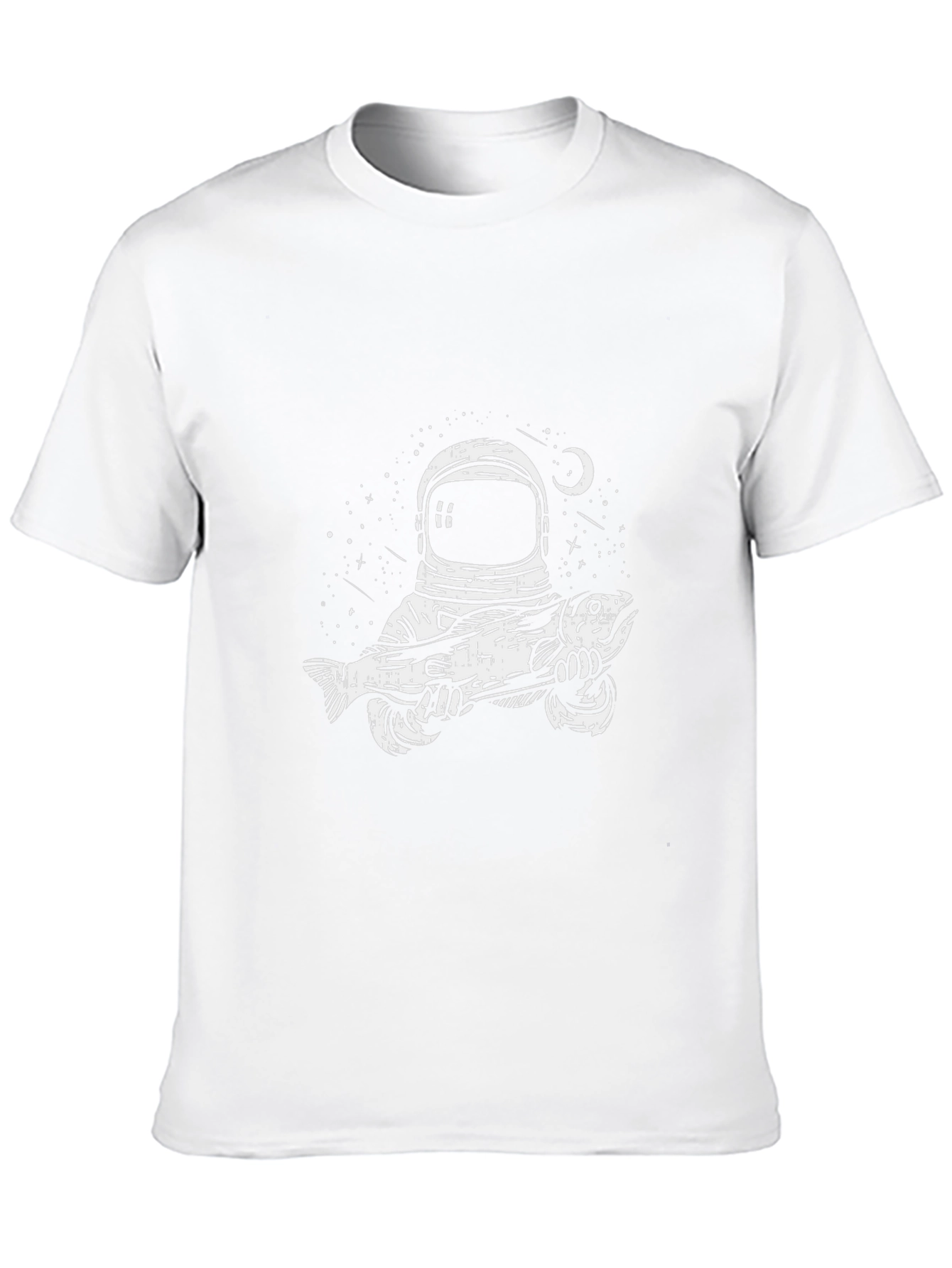 Astronaut Fishing Graphic Tee - Black