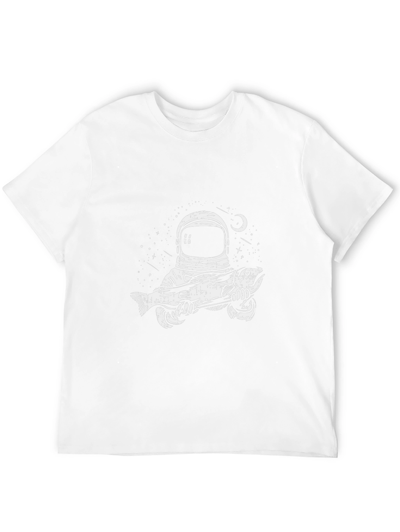 Astronaut Fishing Graphic Tee - Black
