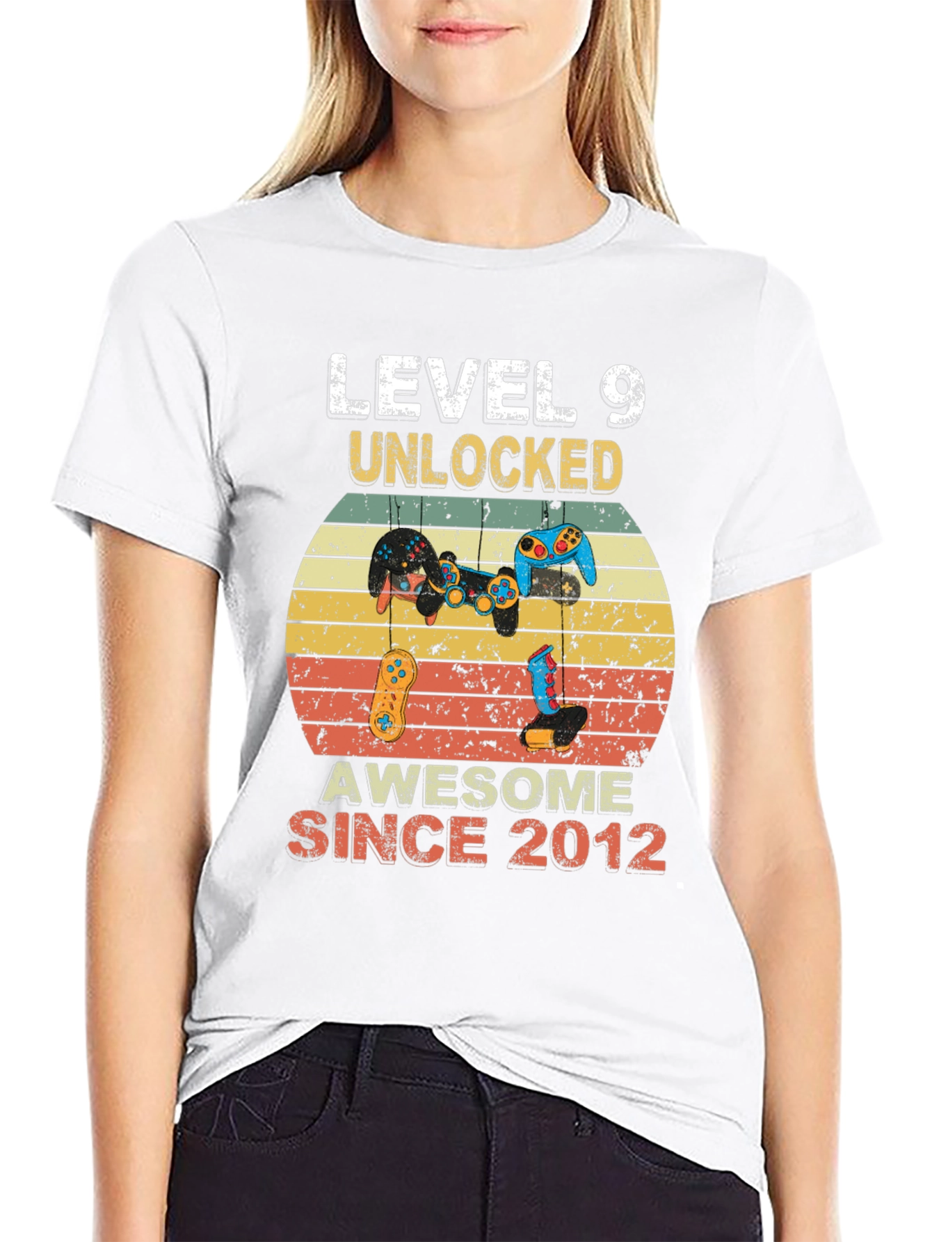 Level 9 Unlocked Gamer T-Shirt - Awesome Since 2012