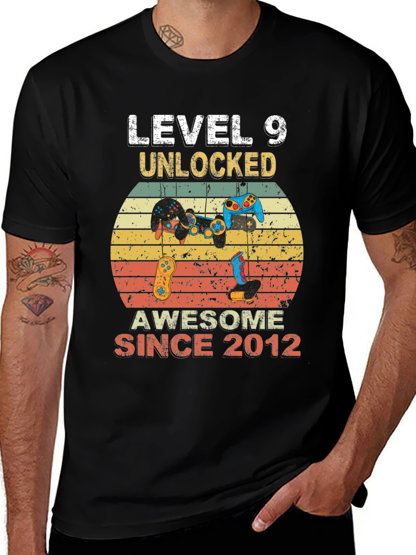 Level 9 Unlocked Gamer T-Shirt - Awesome Since 2012