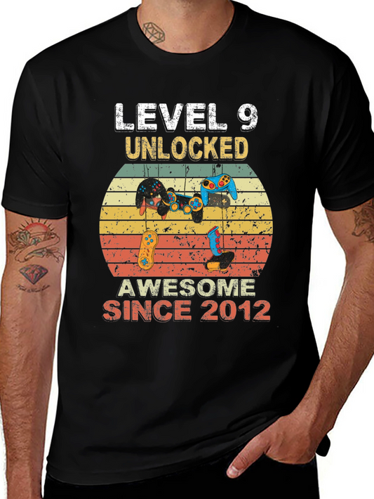 Level 9 Unlocked Gamer T-Shirt - Awesome Since 2012