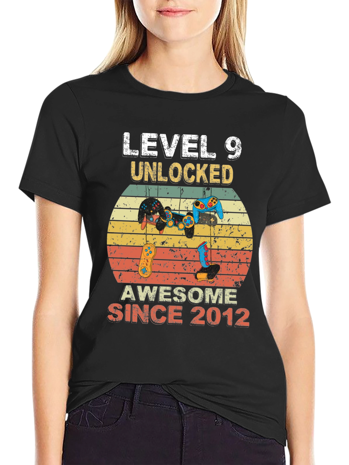 Level 9 Unlocked Gamer T-Shirt - Awesome Since 2012