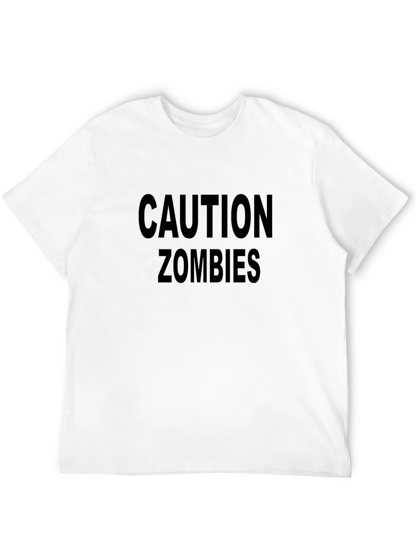 Caution Zombies T-Shirt - Black Crew Neck Tee