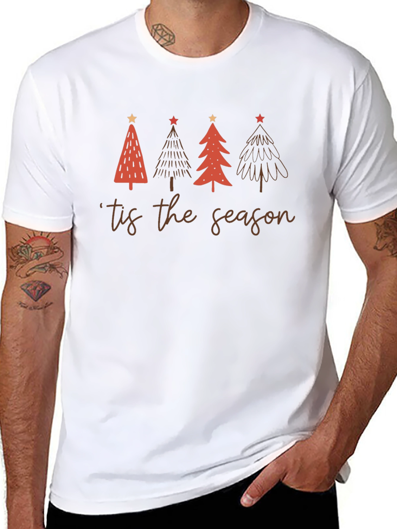 Tis The Season Christmas Trees Holiday Graphic Tee