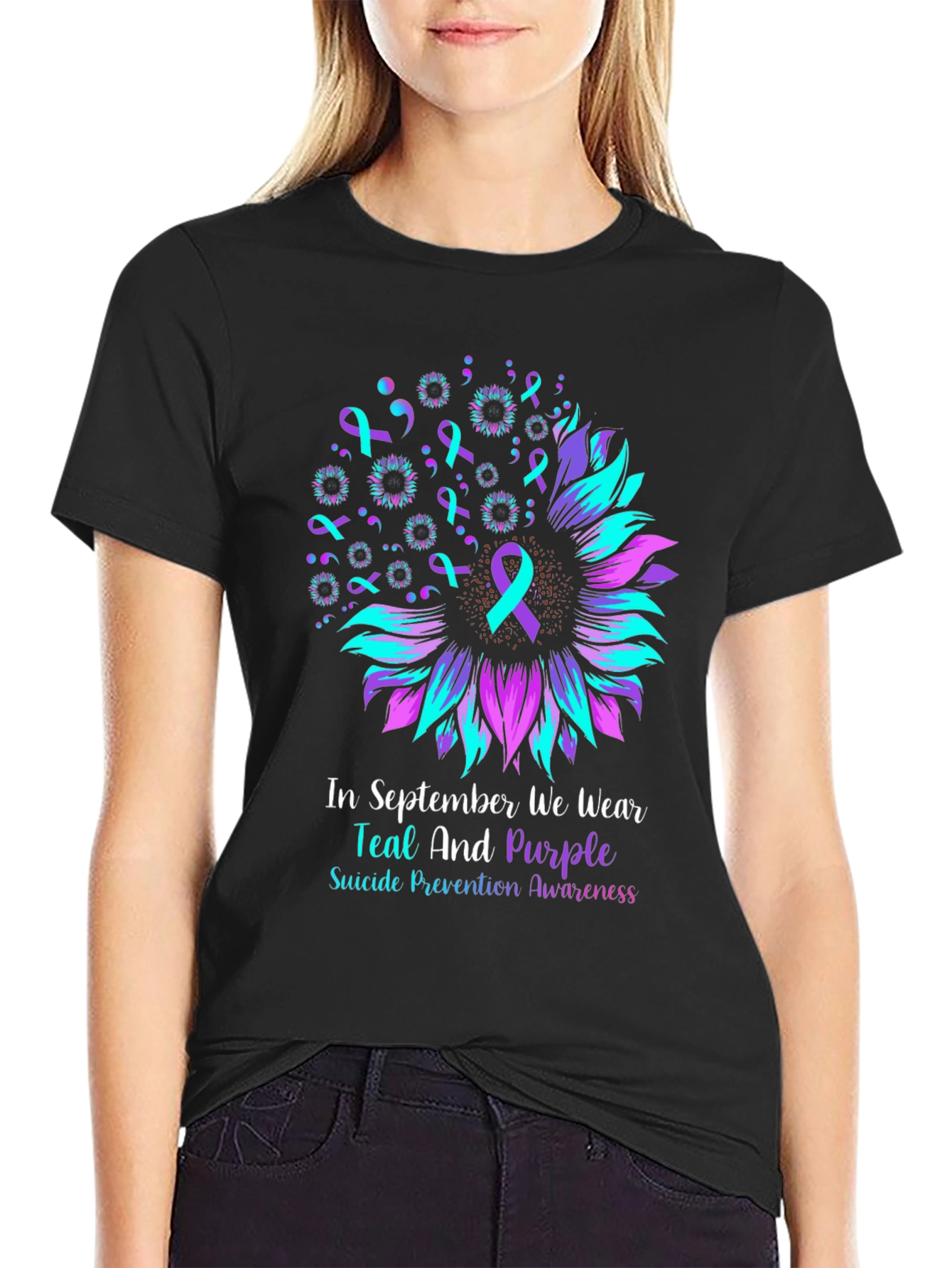 Teal and Purple Suicide Prevention Awareness T-Shirt