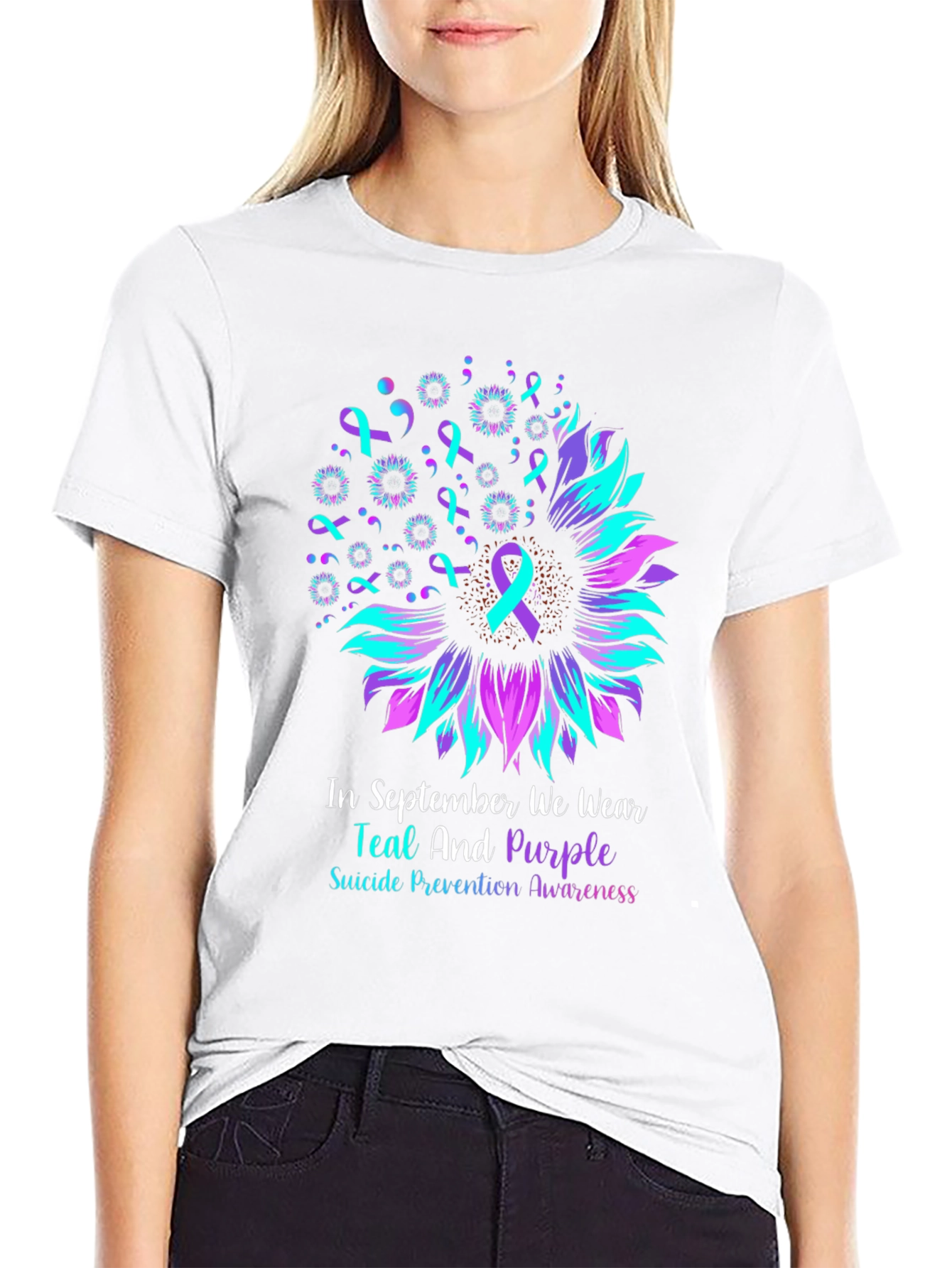 Teal and Purple Suicide Prevention Awareness T-Shirt