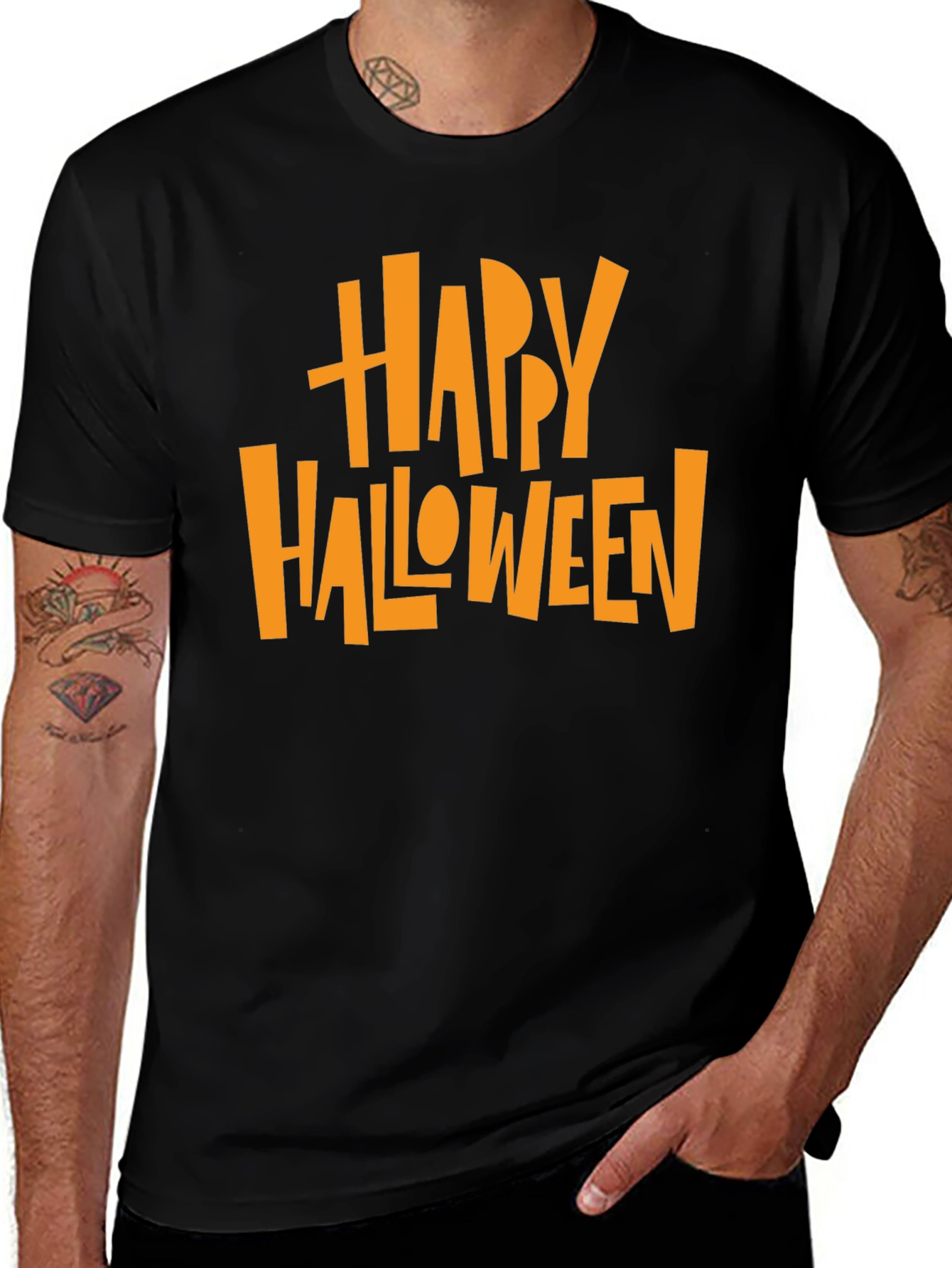 Happy Halloween Graphic Tee - Black