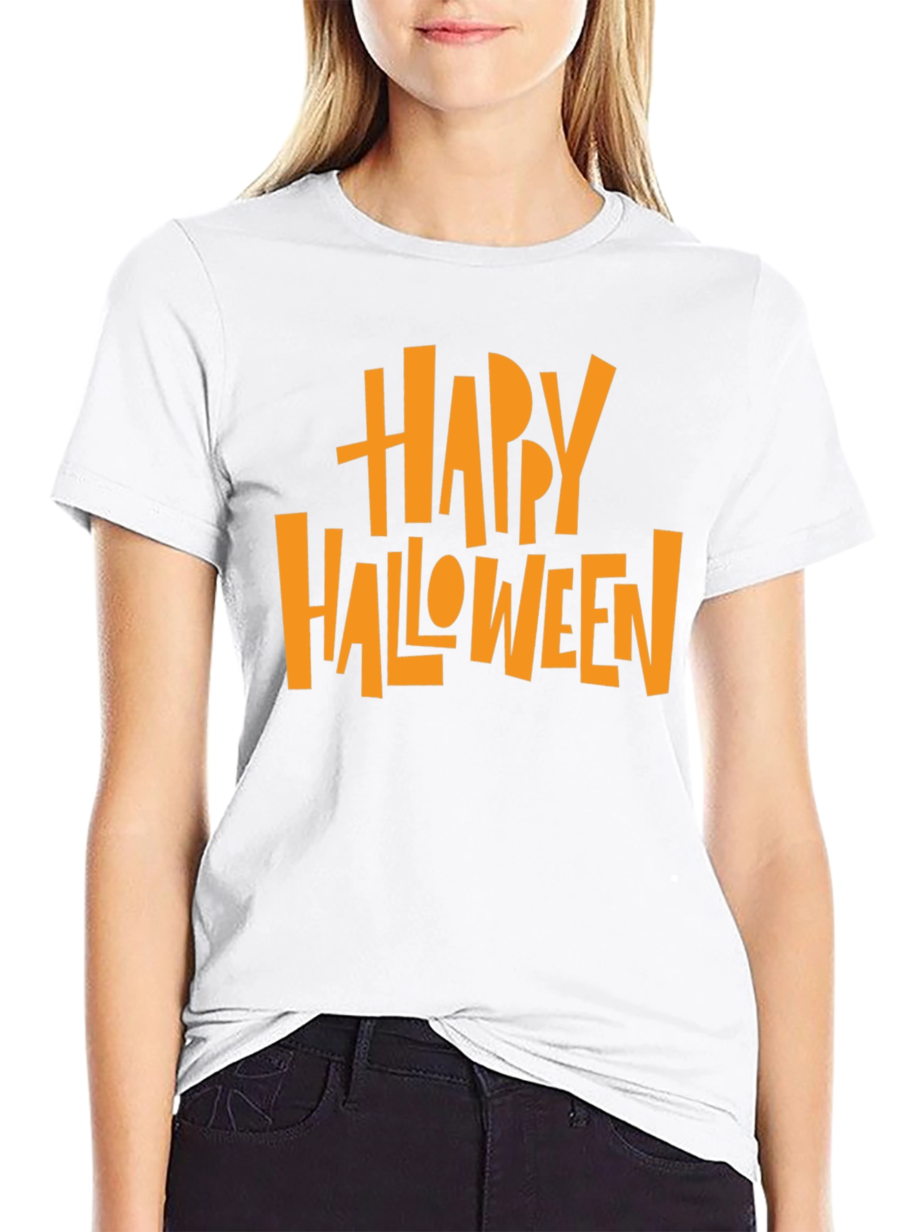 Happy Halloween Graphic Tee - Black