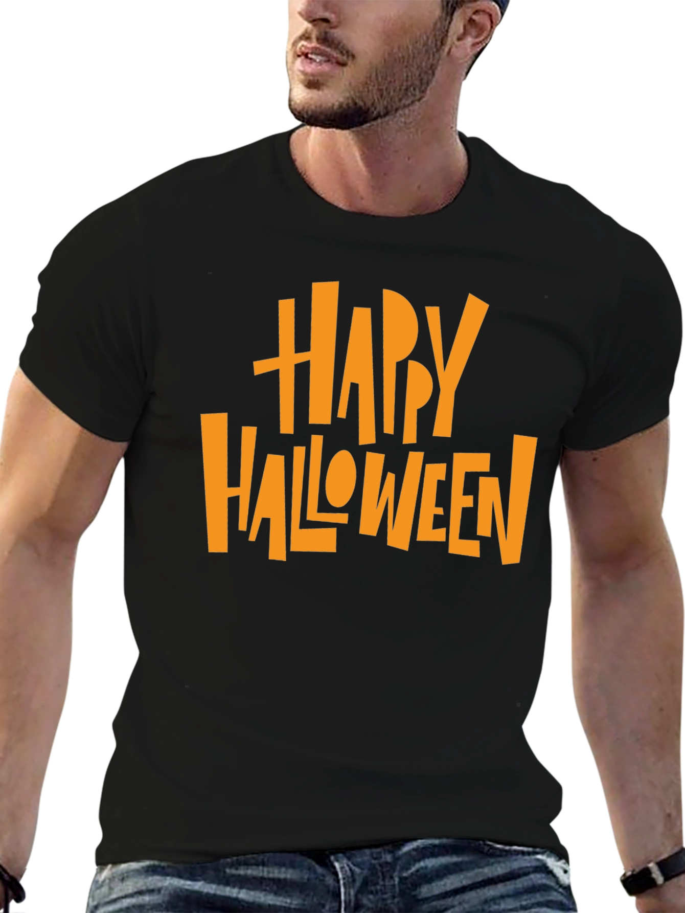 Happy Halloween Graphic Tee - Black