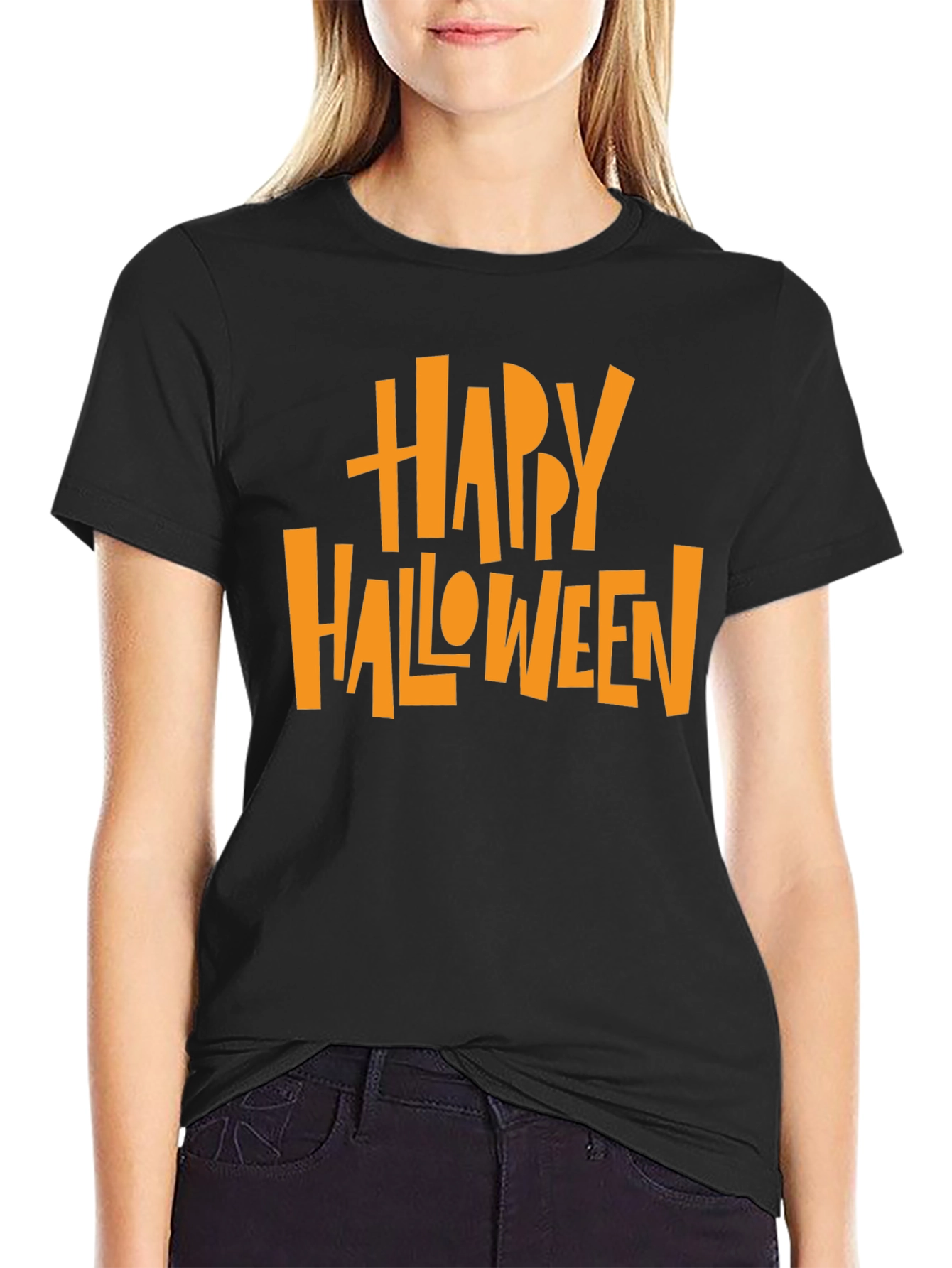 Happy Halloween Graphic Tee - Black