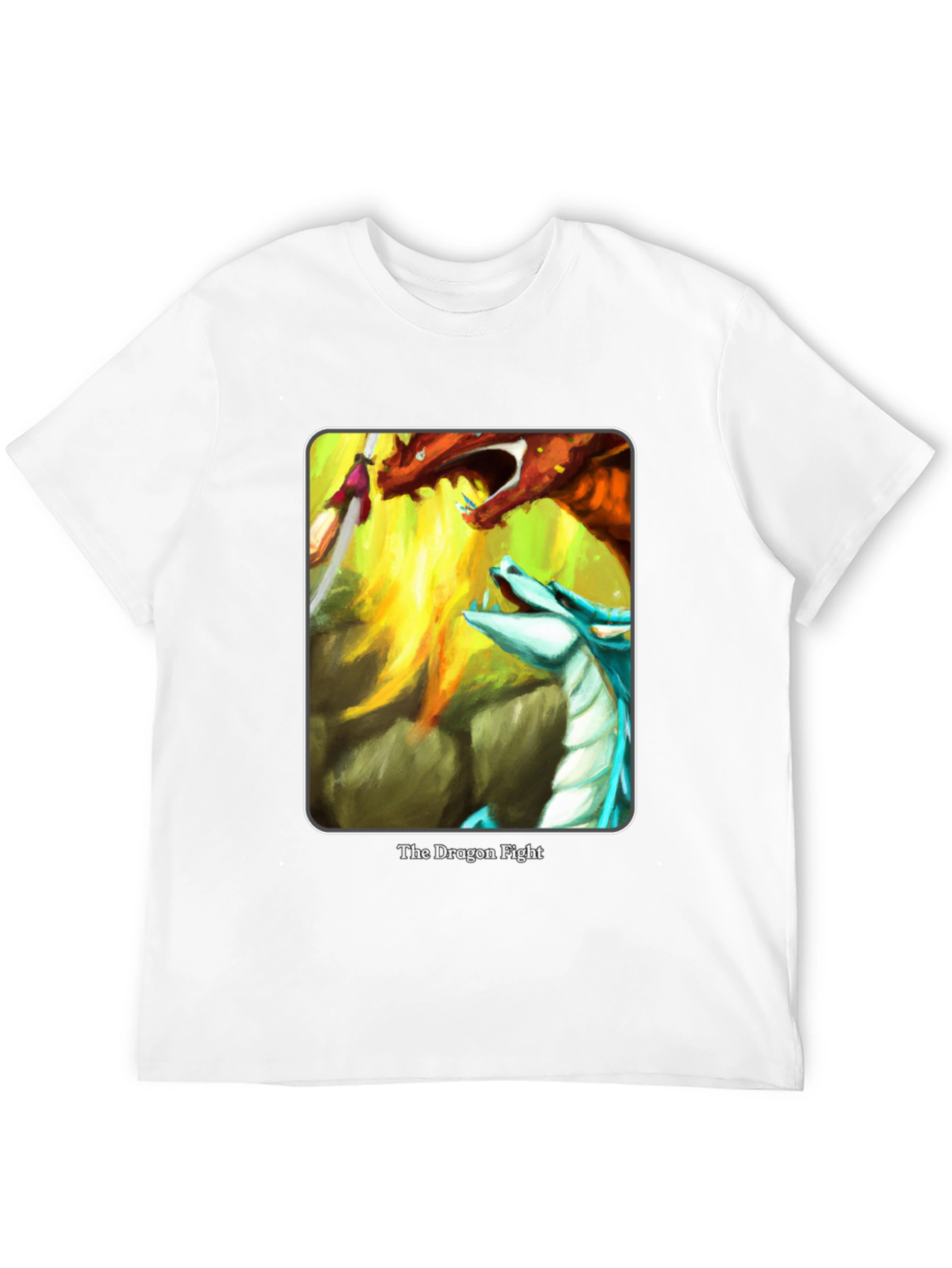 Dragon Fight Graphic Tee - Fantasy Art T-Shirt