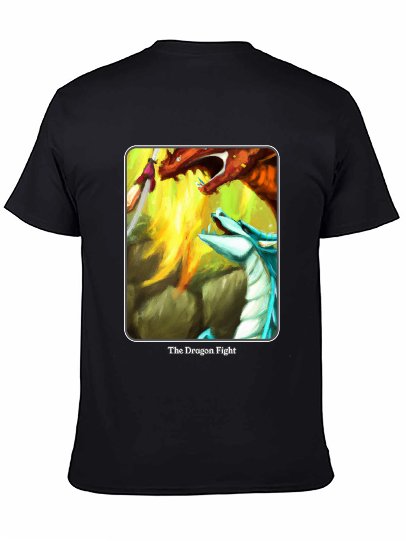Dragon Fight Graphic Tee - Fantasy Art T-Shirt