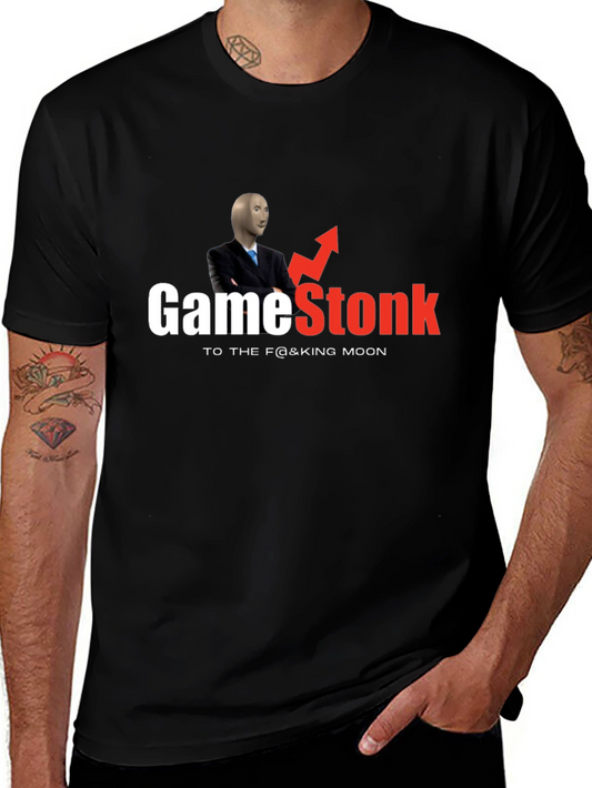 GameStonk Meme Black T-Shirt