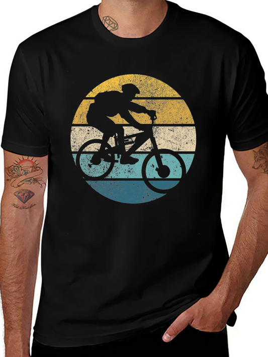 Vintage Sunset Biker Tee - Classic Comfort