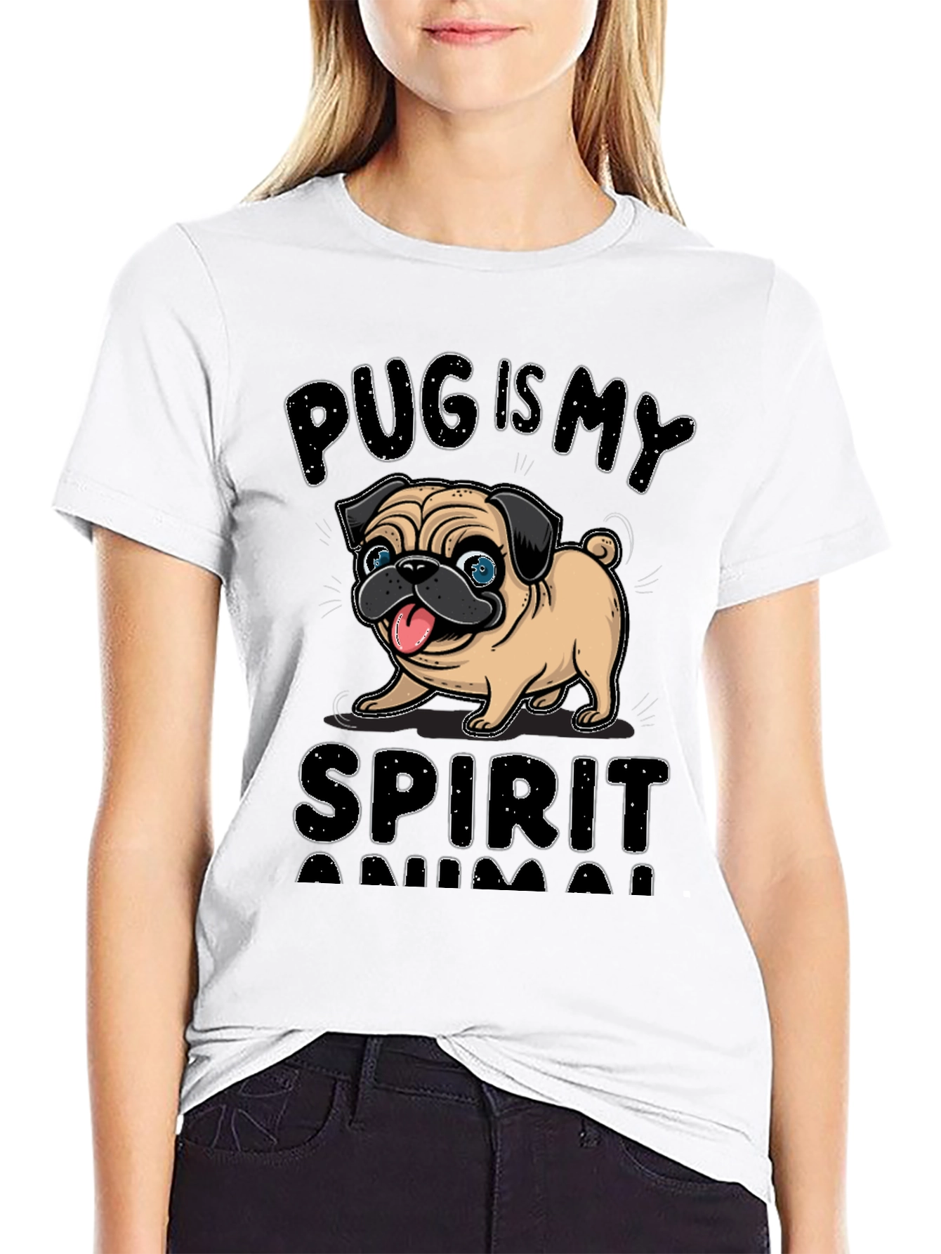 Pug is My Spirit Animal Graphic Tee