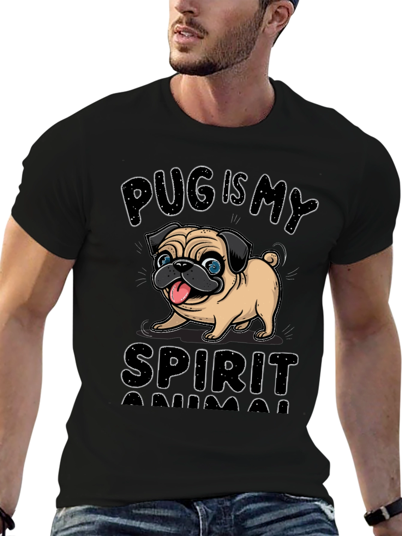 Pug is My Spirit Animal Graphic Tee