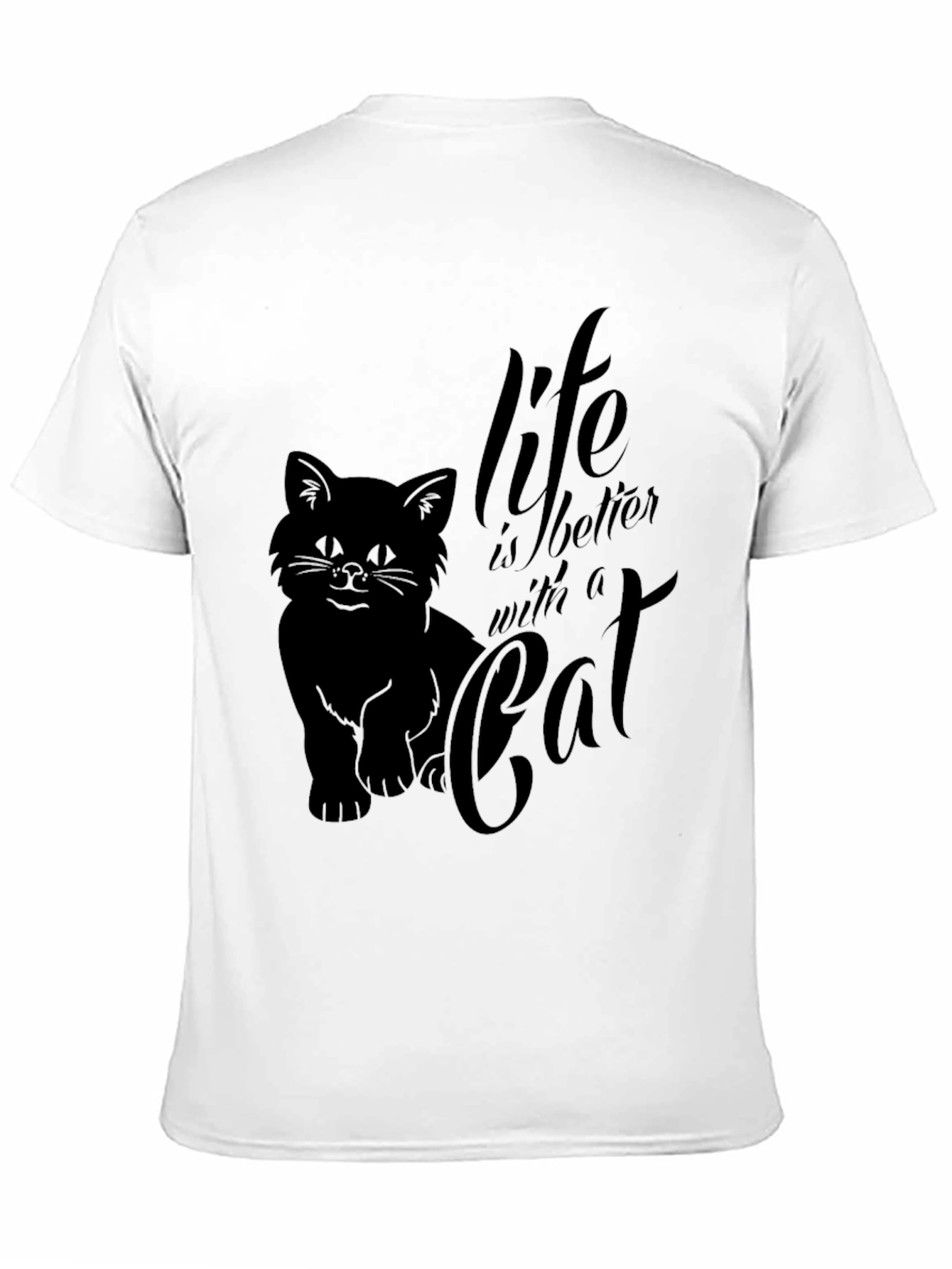 Life is Better with a Cat Black T-Shirt