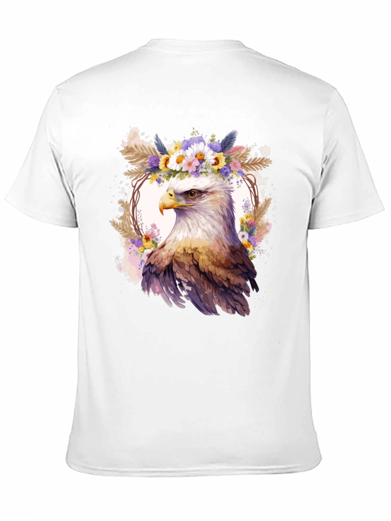 Eagle Floral Wreath Graphic T-Shirt